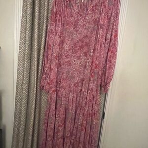 Free People Pink Floral Maxi Dress